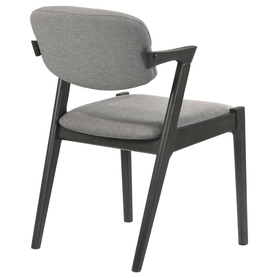 Stevie Padded Wood Dining Arm Chair Black (Set of 2) view 8
