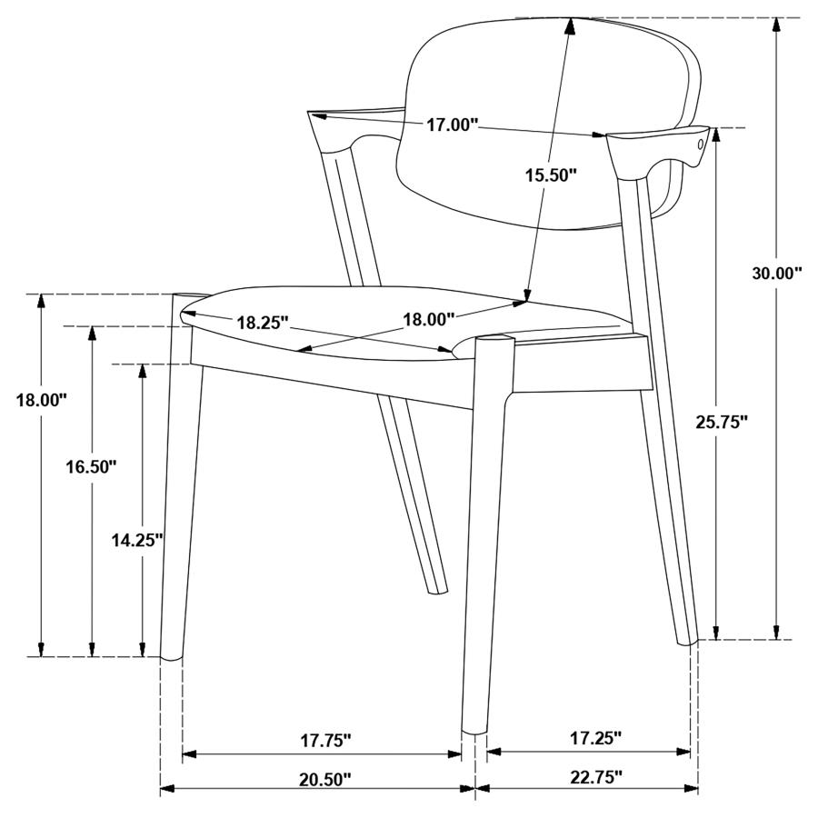 Stevie Padded Wood Dining Arm Chair Black (Set of 2) view 13