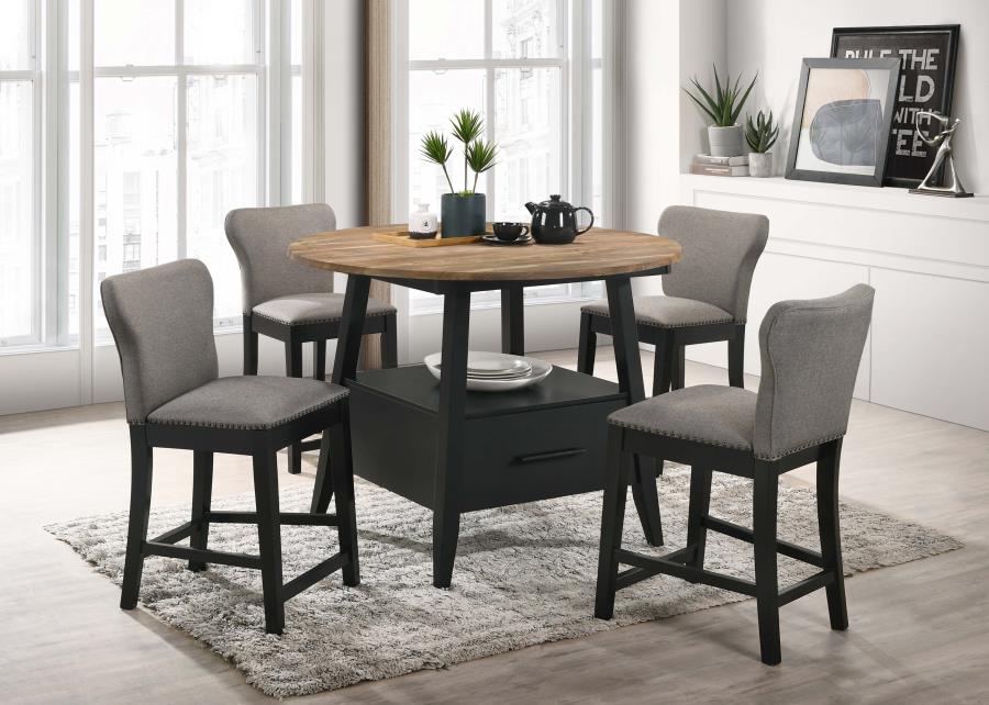 Gibson Round 50-inch Counter Height Dining Table Yukon Oak view 8