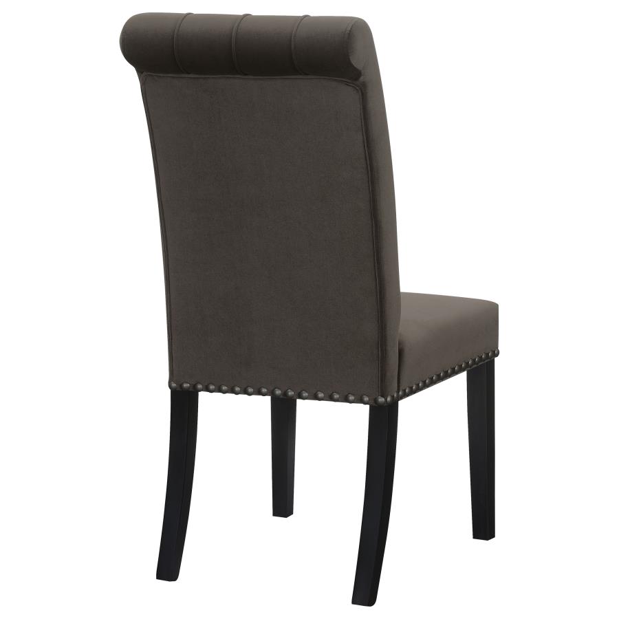 Alana Velvet Upholstered Dining Side Chair Brown (Set of 2) view 8