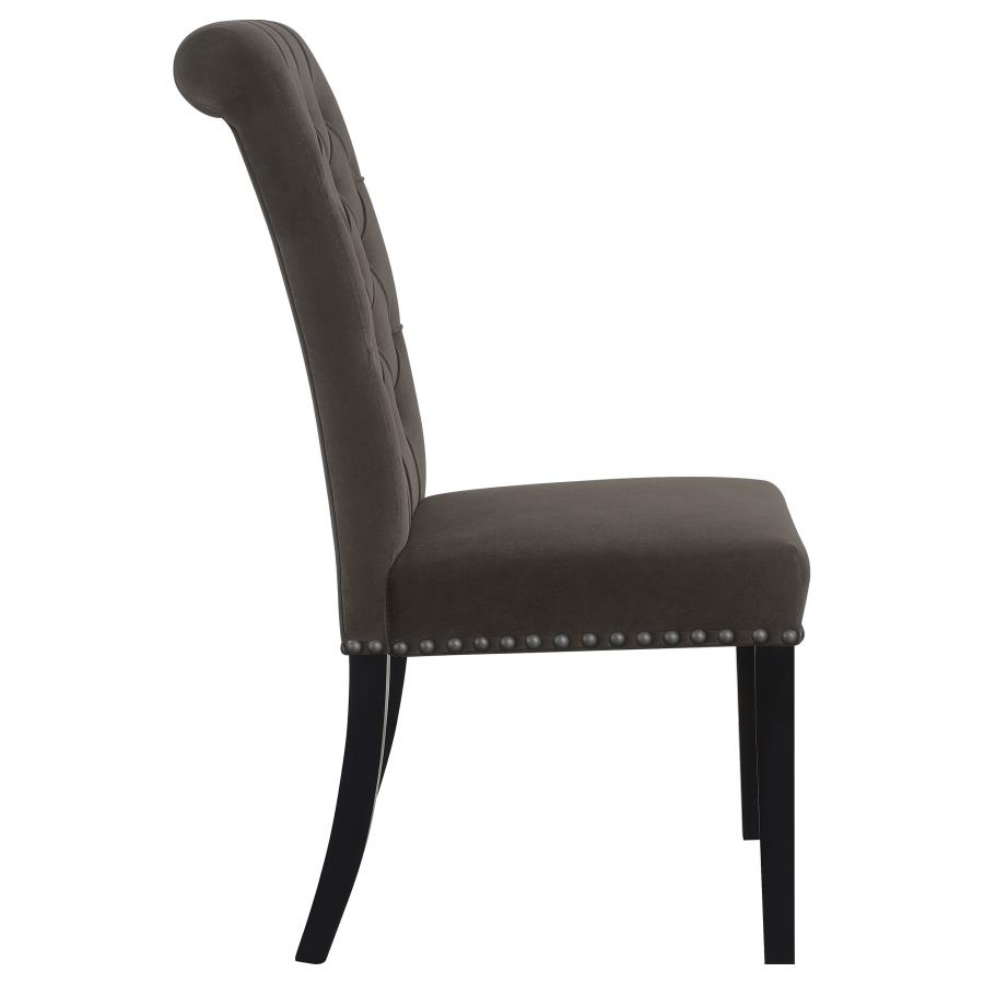 Alana Velvet Upholstered Dining Side Chair Brown (Set of 2) view 9