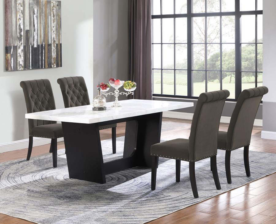 Alana Velvet Upholstered Dining Side Chair Brown (Set of 2) view 15