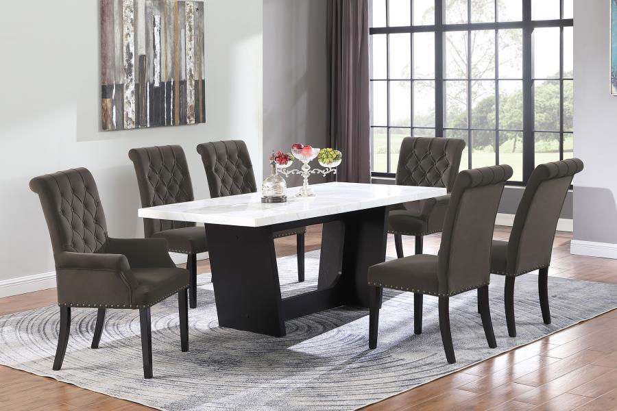 Alana Velvet Upholstered Dining Side Chair Brown (Set of 2) view 16
