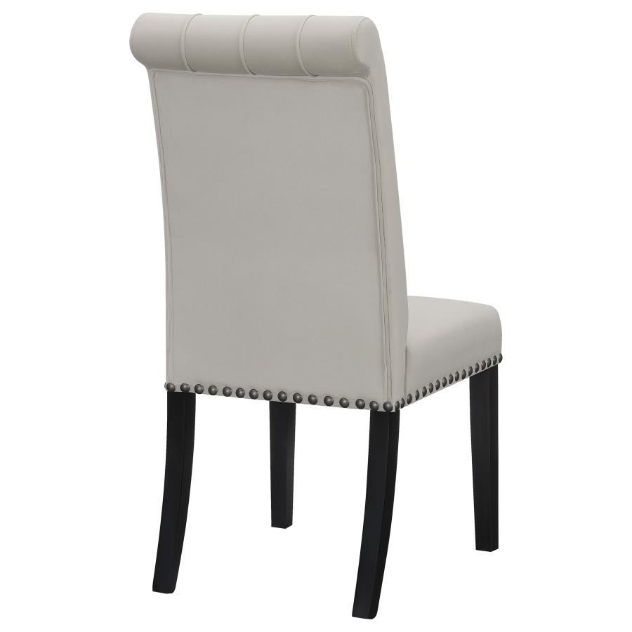 Alana Velvet Upholstered Dining Side Chair Sand (Set of 2) view 8
