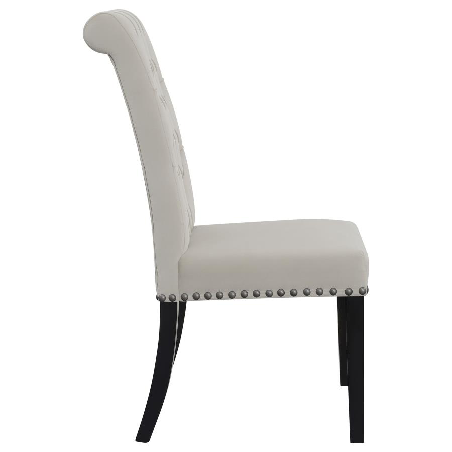 Alana Velvet Upholstered Dining Side Chair Sand (Set of 2) view 9