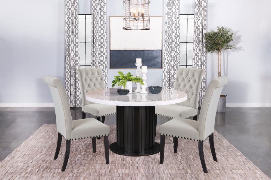 Alana Velvet Upholstered Dining Side Chair Sand (Set of 2) view 14