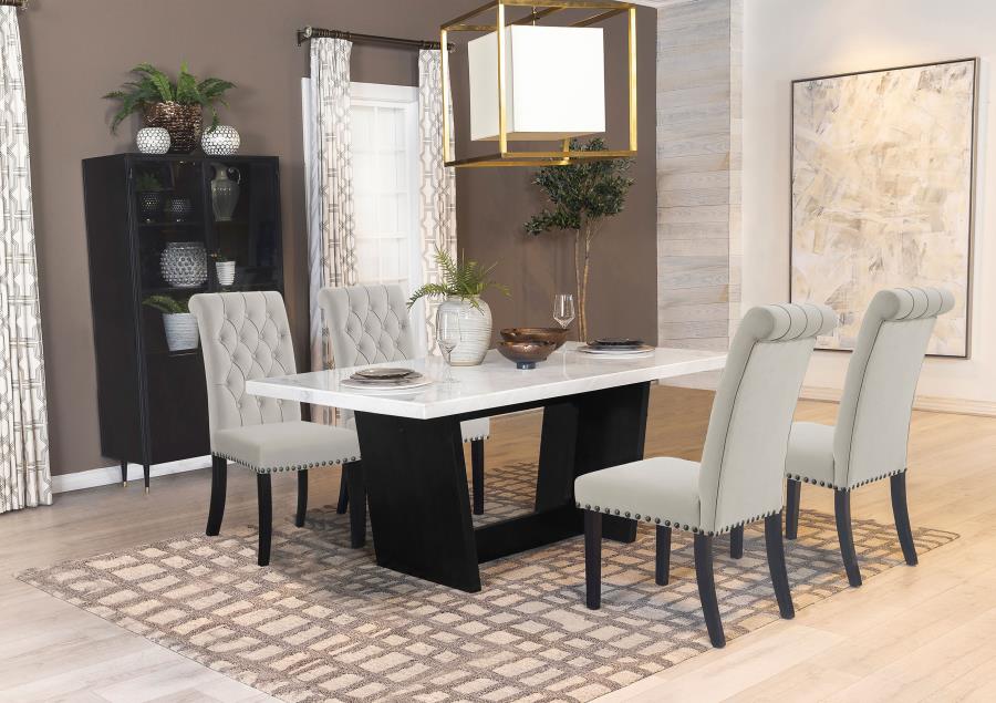 Alana Velvet Upholstered Dining Side Chair Sand (Set of 2) view 15
