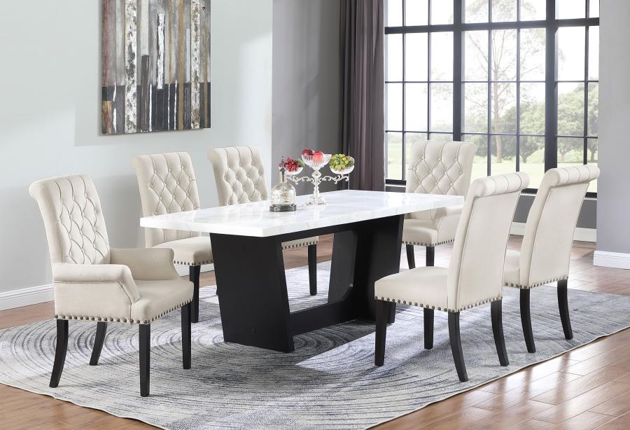 Alana Velvet Upholstered Dining Side Chair Sand (Set of 2) view 16