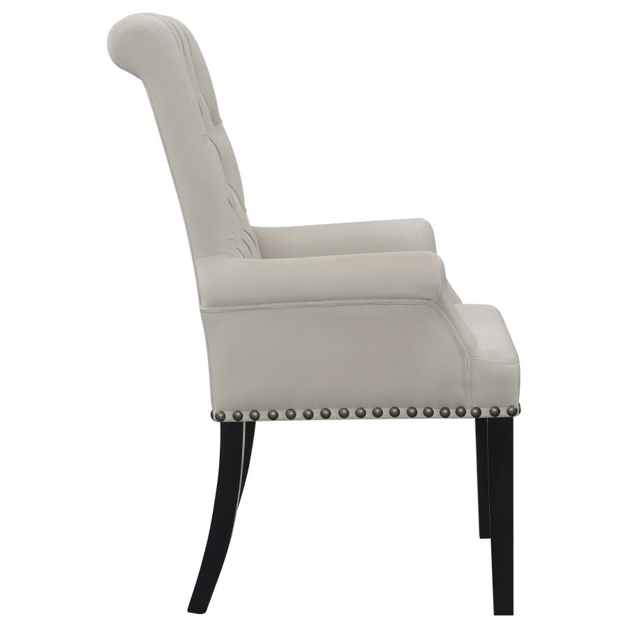 Alana Velvet Upholstered Dining Arm Chair Sand view 8