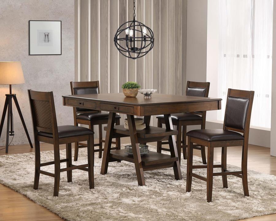 Dewey Upholstered Counter Chair Walnut (Set of 2) view 14