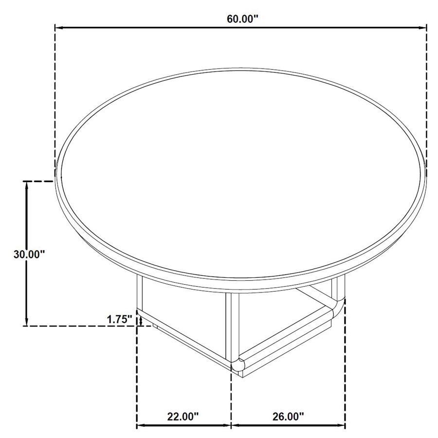 Leandro 7-piece Round Dining Table Set Burnished Black view 13