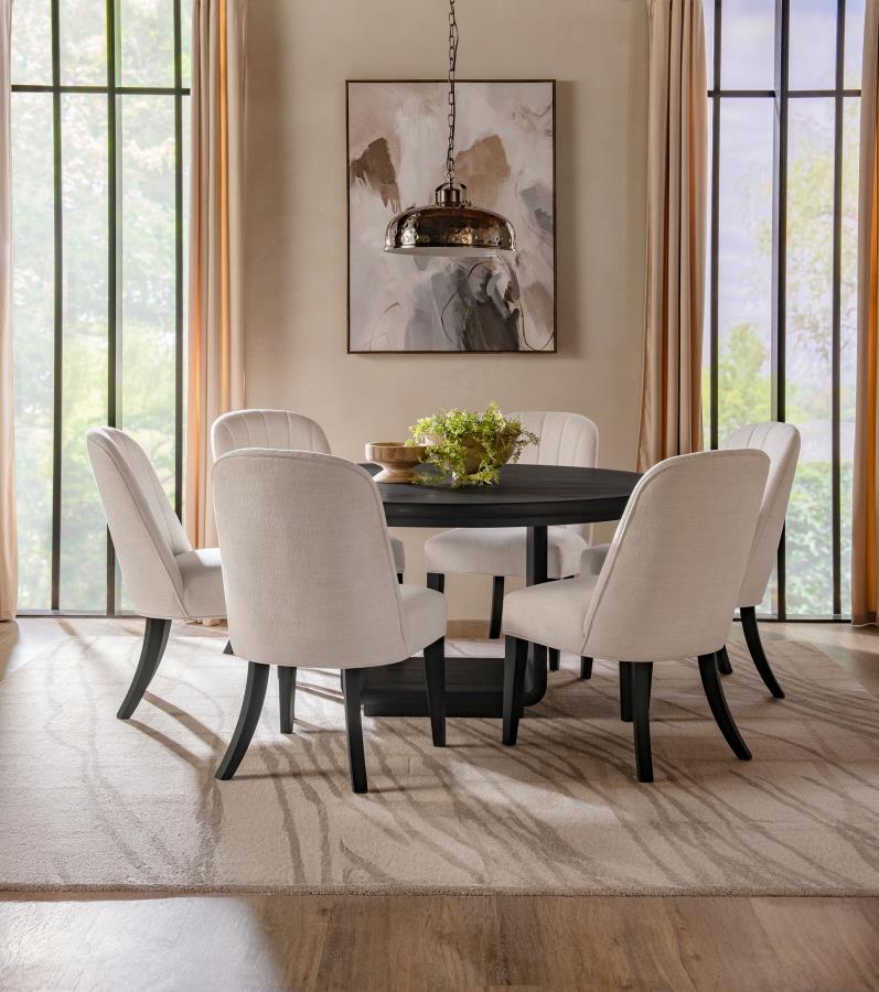 Leandro 60-inch Round Dining Table Burnished Black view 8