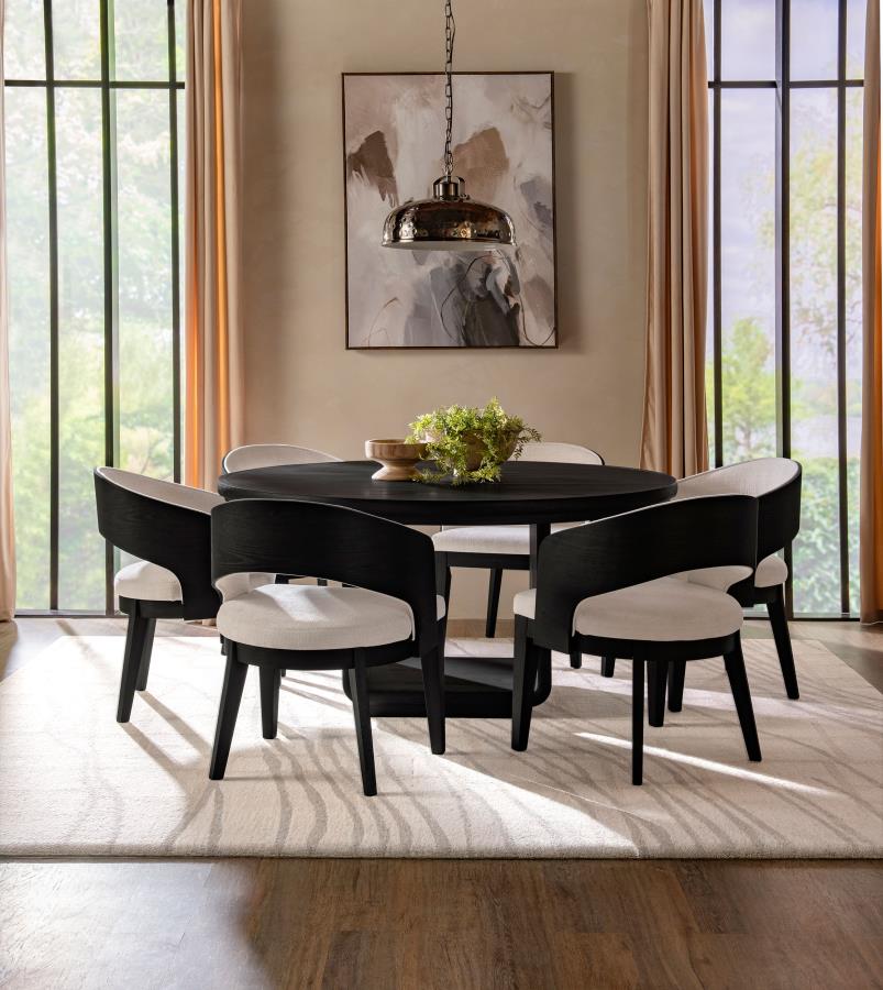 Leandro 60-inch Round Dining Table Burnished Black view 9