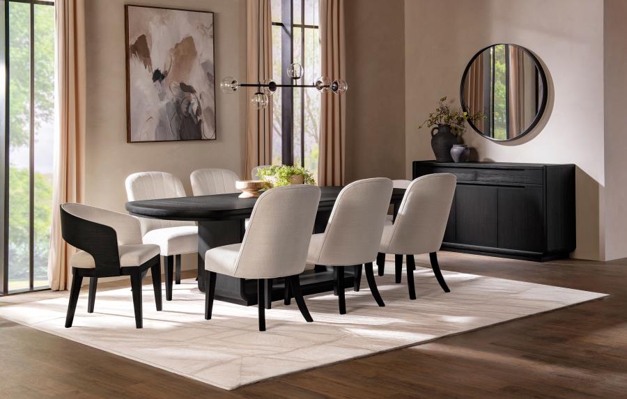 Leandro Upholstered Dining Side Chair Cream (Set of 2) view 16