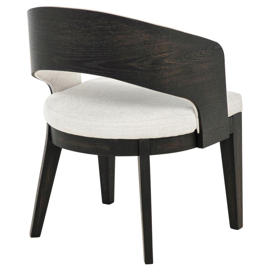 Leandro Upholstered Dining Arm Chair Cream (Set of 2) view 9
