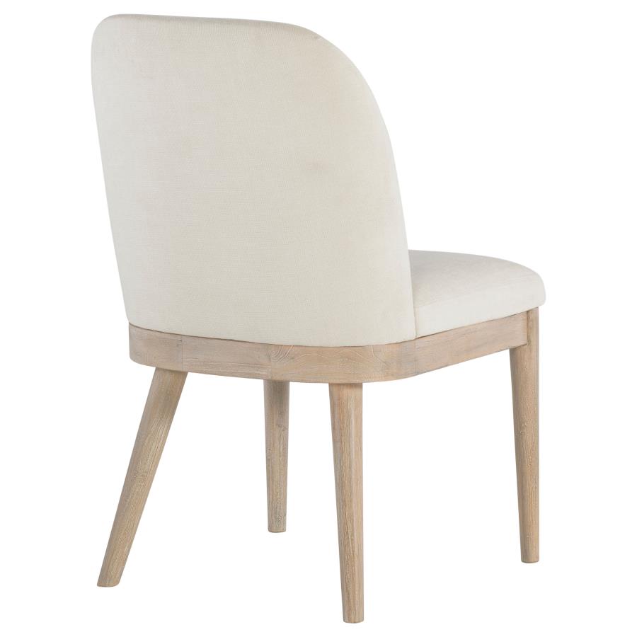 Solano Upholstered Dining Side Chair Beige (Set of 2) view 9