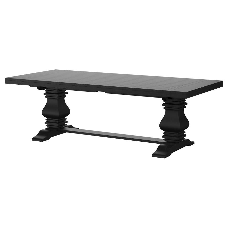 Florence 126-inch Extension Dining Table Distressed Black view 8