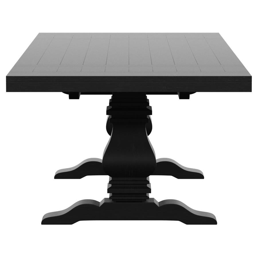 Florence 126-inch Extension Dining Table Distressed Black view 10