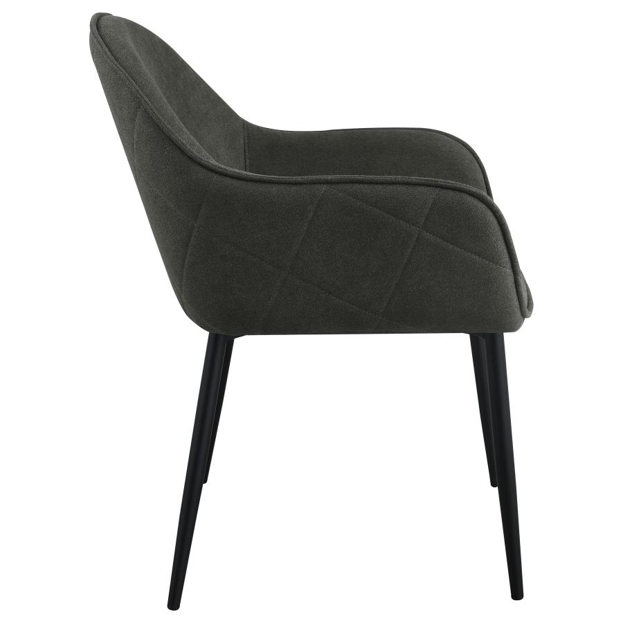Emma Fabric Upholstered Dining Arm Chair Charcoal (Set of 2) view 9