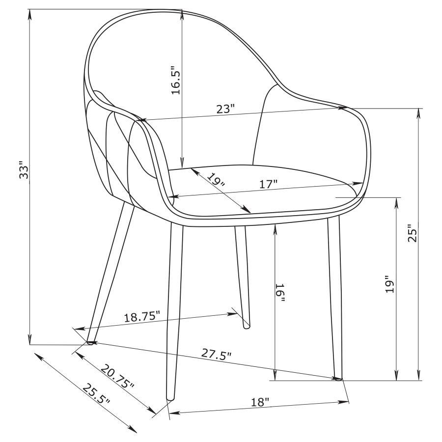 Emma Fabric Upholstered Dining Arm Chair Charcoal (Set of 2) view 13