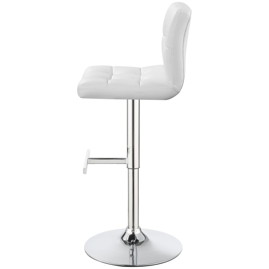 Lenny Upholstered Adjustable Bar Stool White (Set of 2) view 8