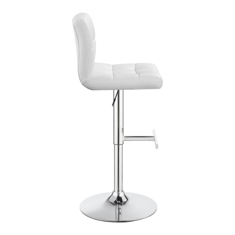 Lenny Upholstered Adjustable Bar Stool White (Set of 2) view 10