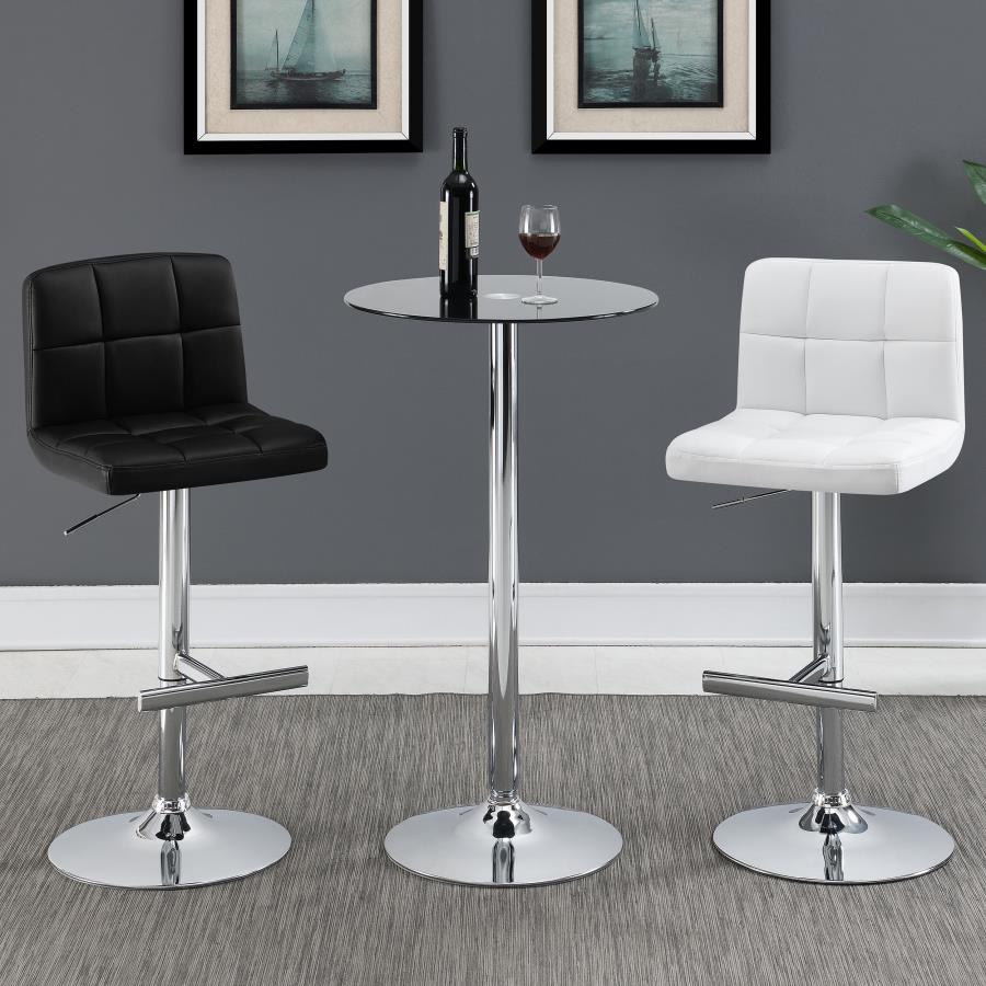 Lenny Upholstered Adjustable Bar Stool White (Set of 2) view 14