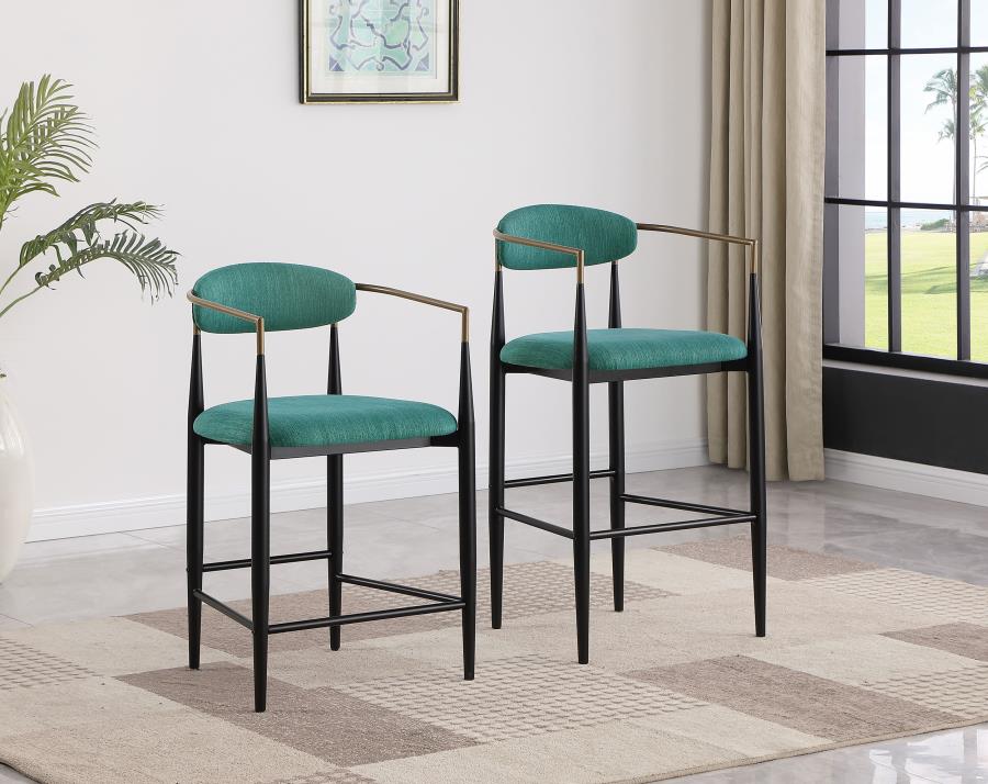 Tina Fabric Upholstered Counter Chair Green (Set of 2) view 14