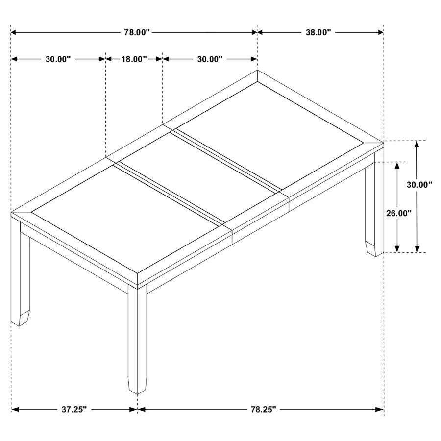 Elodie Rectangular 78-inch Extension Leaf Dining Table Black view 8