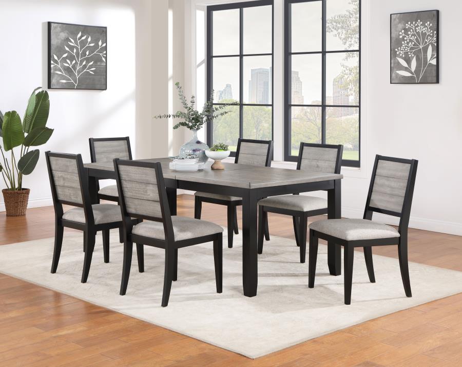 Elodie Rectangular 78-inch Extension Leaf Dining Table Black view 9
