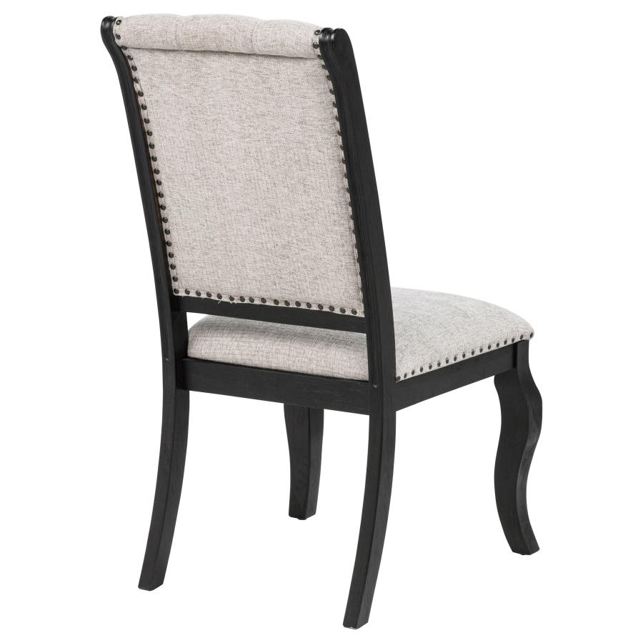 Phelps Upholstered Dining Side Chair Tan Distressed Noir (Set of 2) view 9