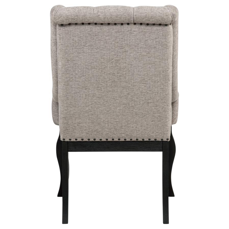 Phelps Upholstered Dining Arm Chair Tan Distressed Noir (Set of 2) view 8