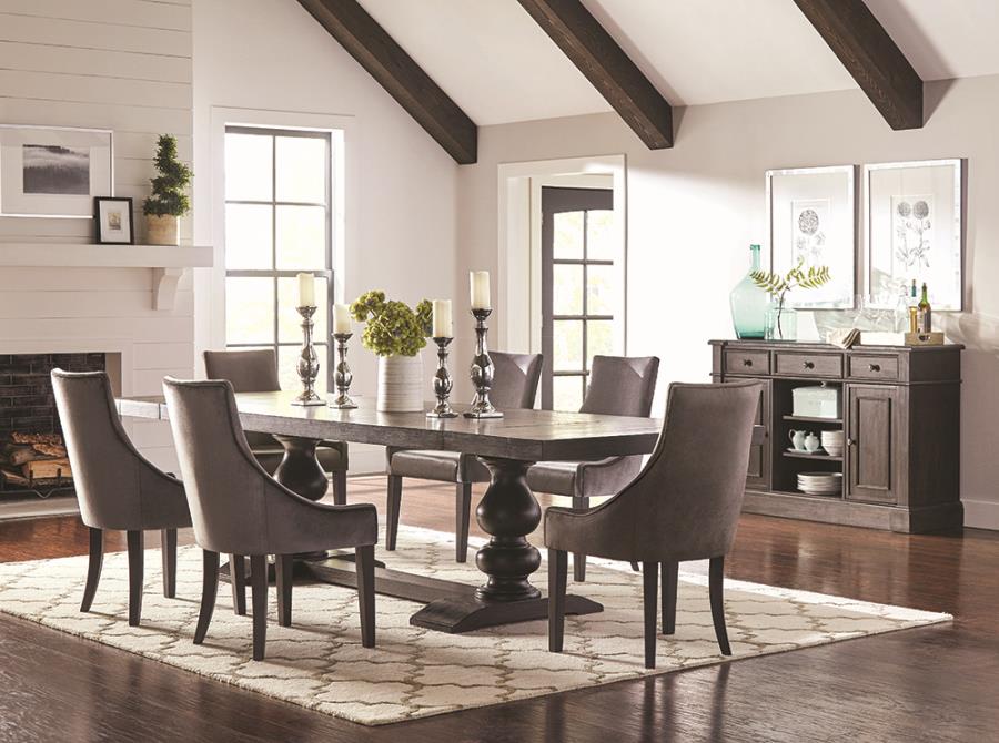 Phelps 2-door Sideboard Buffet Cabinet Distressed Noir view 11