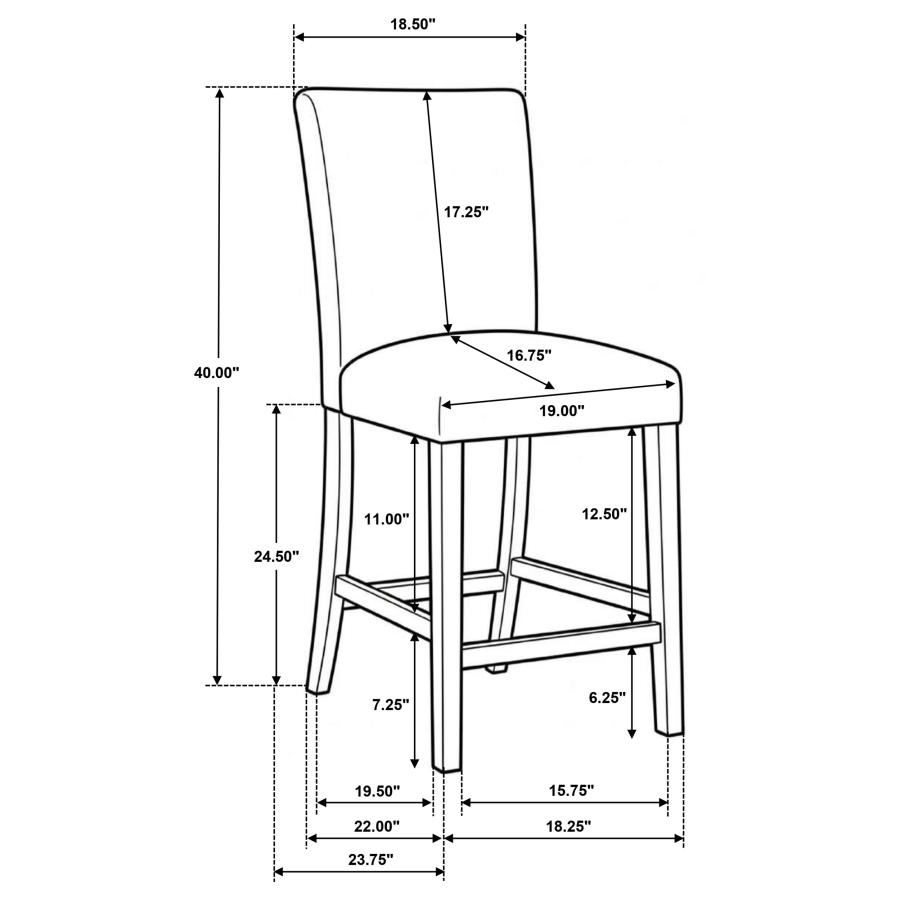 Paxton 5-piece Round Glass Top Counter Height Dining Set Grey view 16