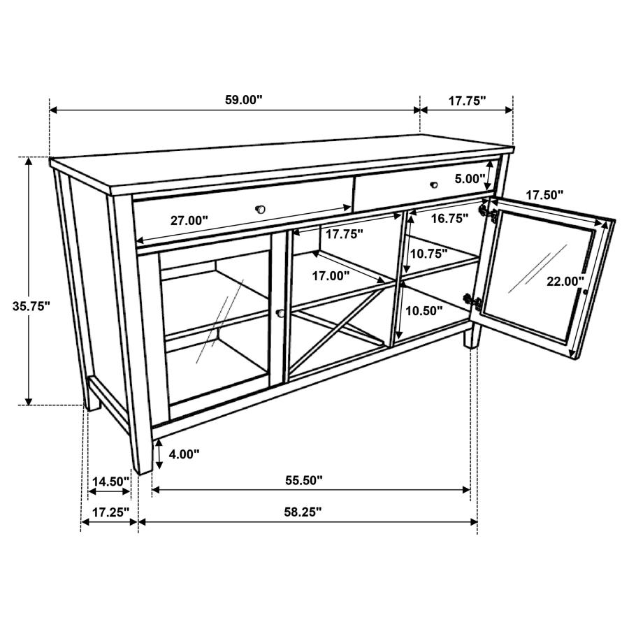 Hollis 2-door Dining Sideboard Buffet Storage Cabinet White view 16