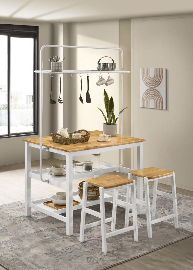 Edgeworth Wood Backless Counter Stool White (Set of 2) view 8