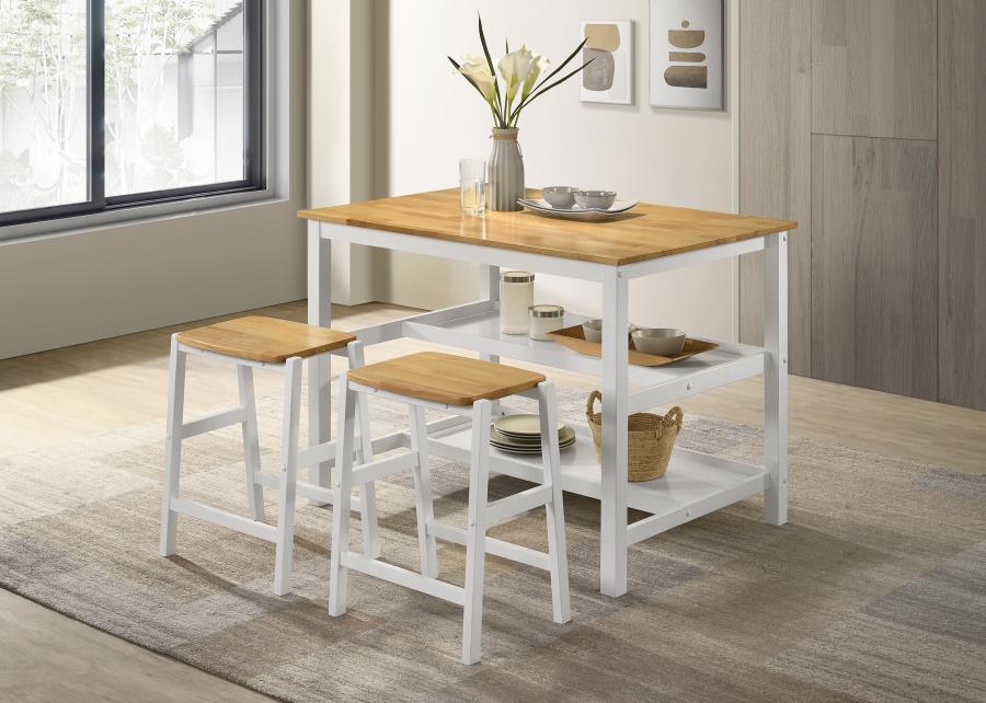 Edgeworth Wood Backless Counter Stool White (Set of 2) view 9