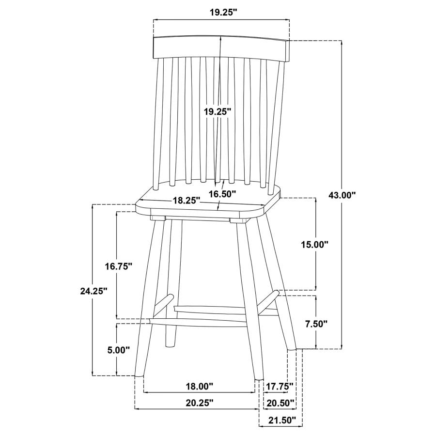 Andrews Windsor Counter Height Dining Side Chair Black (Set of 2) view 12