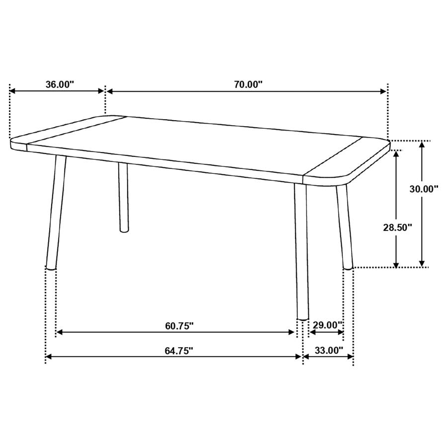 Maverick 70-inch Solid Wood Dining Table Natural Mango view 8