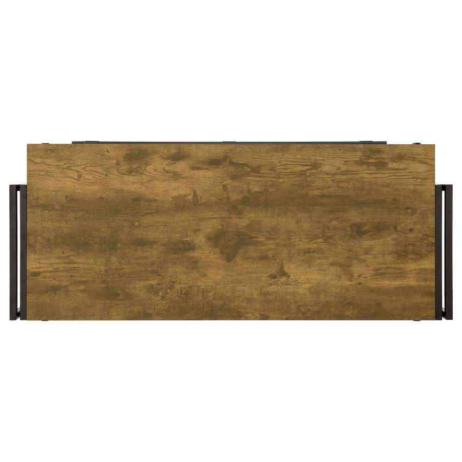 Renaldi 3-shelf Home Bar Wine Cabinet Rustic Nutmeg view 8