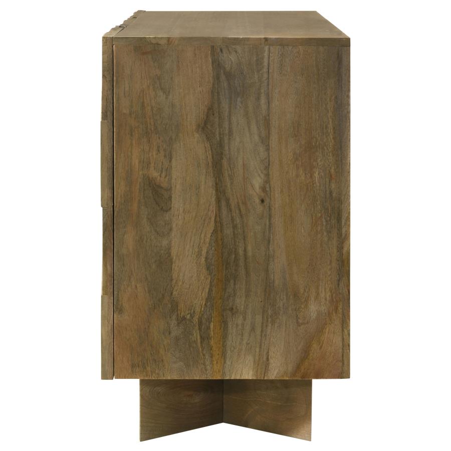 Tyler 3-door Solid Wood Sideboard Buffet Cabinet Mango Brown view 8