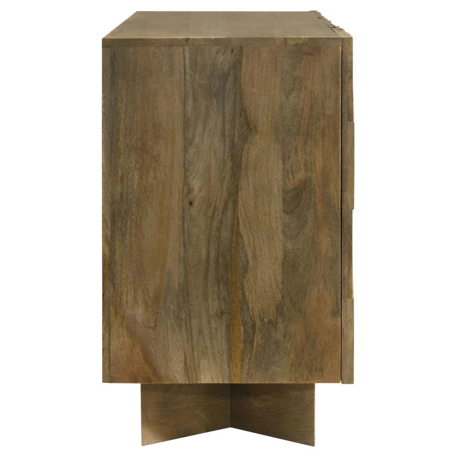 Tyler 3-door Solid Wood Sideboard Buffet Cabinet Mango Brown view 11