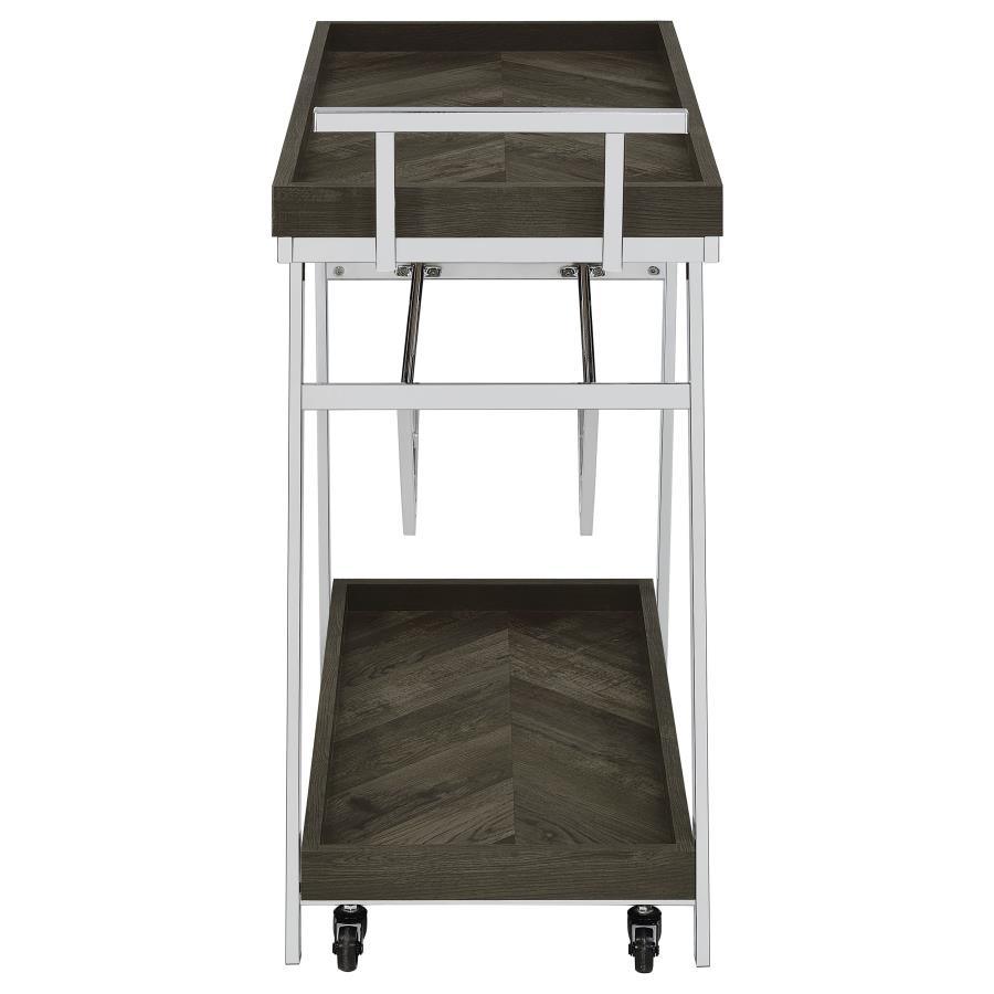 Kinney 1-drawer Engineered Wood Bar Cart Rustic Grey view 8