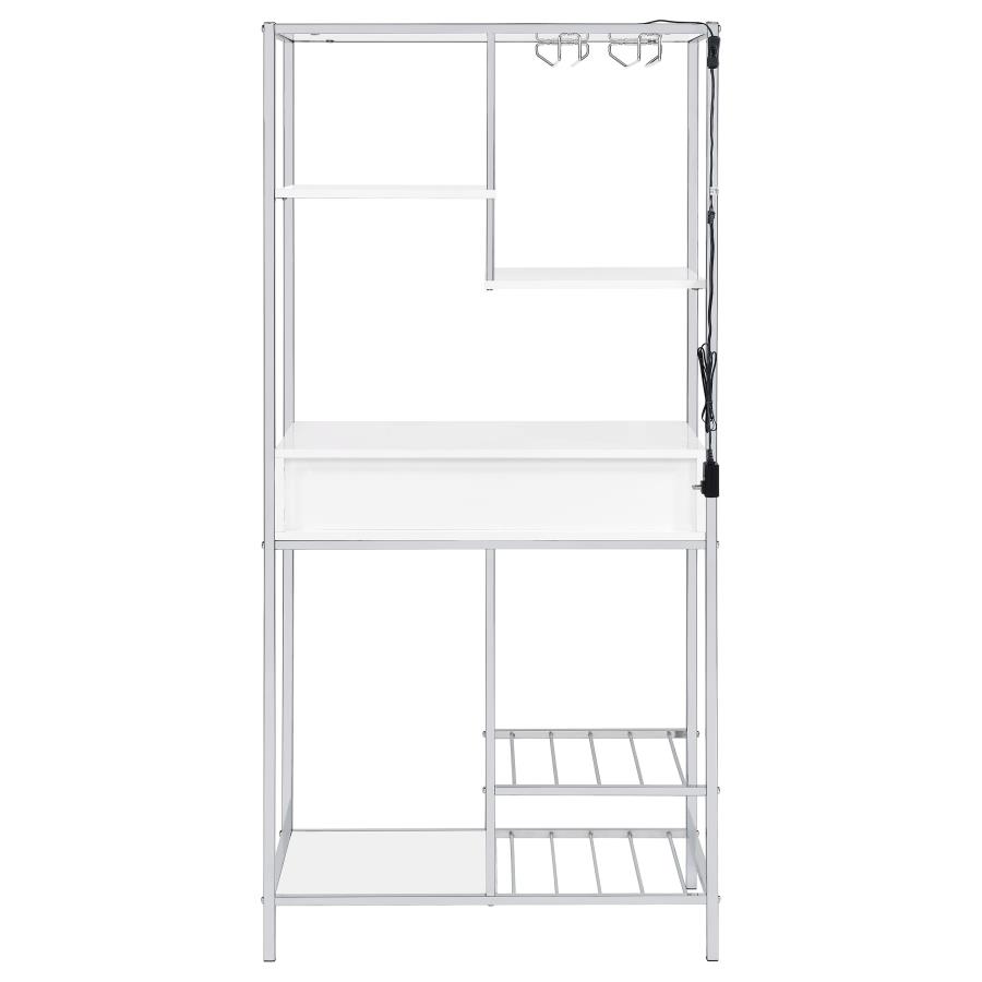 Figueroa 5-shelf LED Wine Storage Bar Cabinet White High Gloss view 11