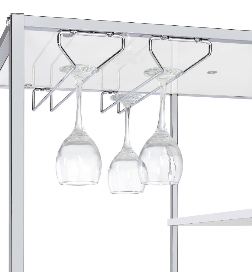 Figueroa 5-shelf LED Wine Storage Bar Cabinet White High Gloss view 13