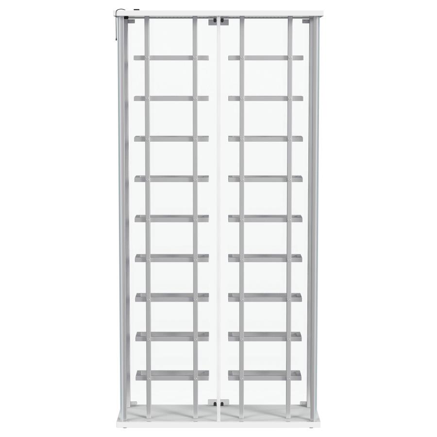 Montara Tempered Glass Wine Storage LED Curio Cabinet Chrome view 14