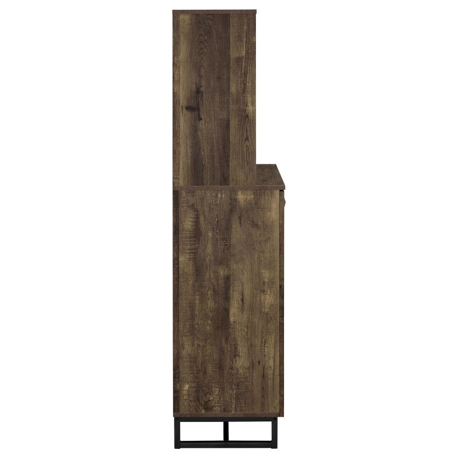 Mendoza 2-door Home Bar Cabinet Wine Storage Rustic Oak view 9