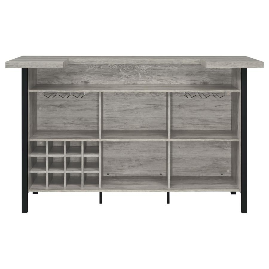 Bellemore Freestanding Home Bar Wine Cabinet Grey Driftwood view 8
