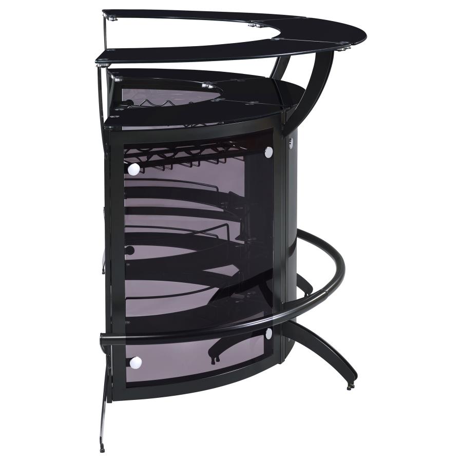 Dallas 3-piece Curved Freestanding Home Bar Cabinet Black view 10