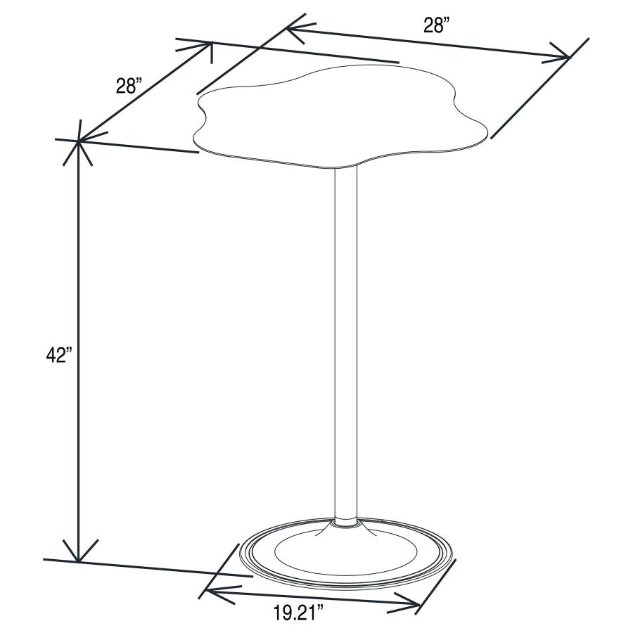 Keanu Curved 29-inch Cloud-Shaped Bistro Bar Table Black view 10